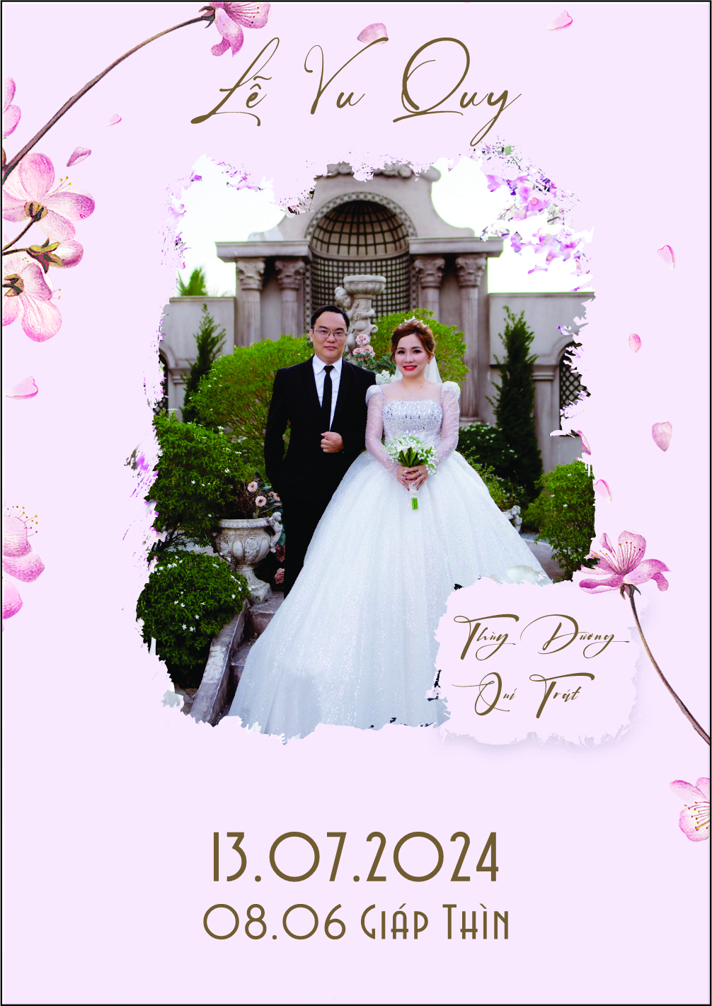 bảng tên đám cưới mẫu 722