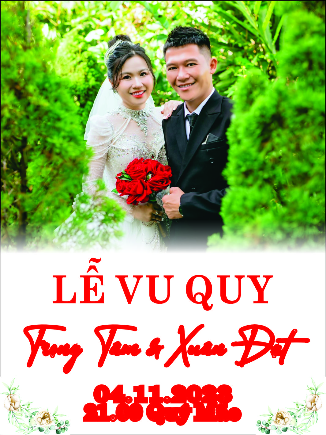 bảng tên đám cưới mẫu 724