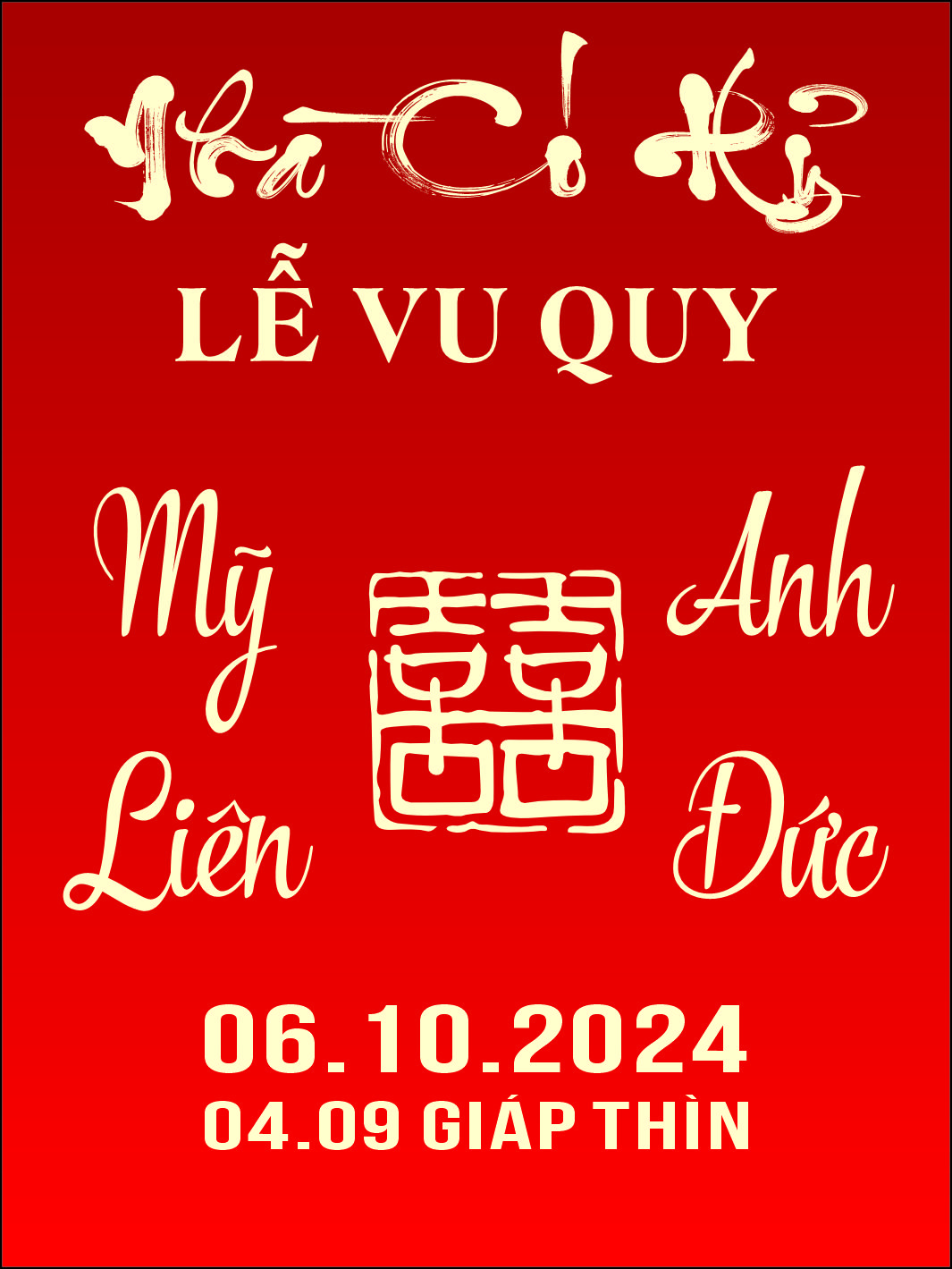 bảng tên đám cưới mẫu 736