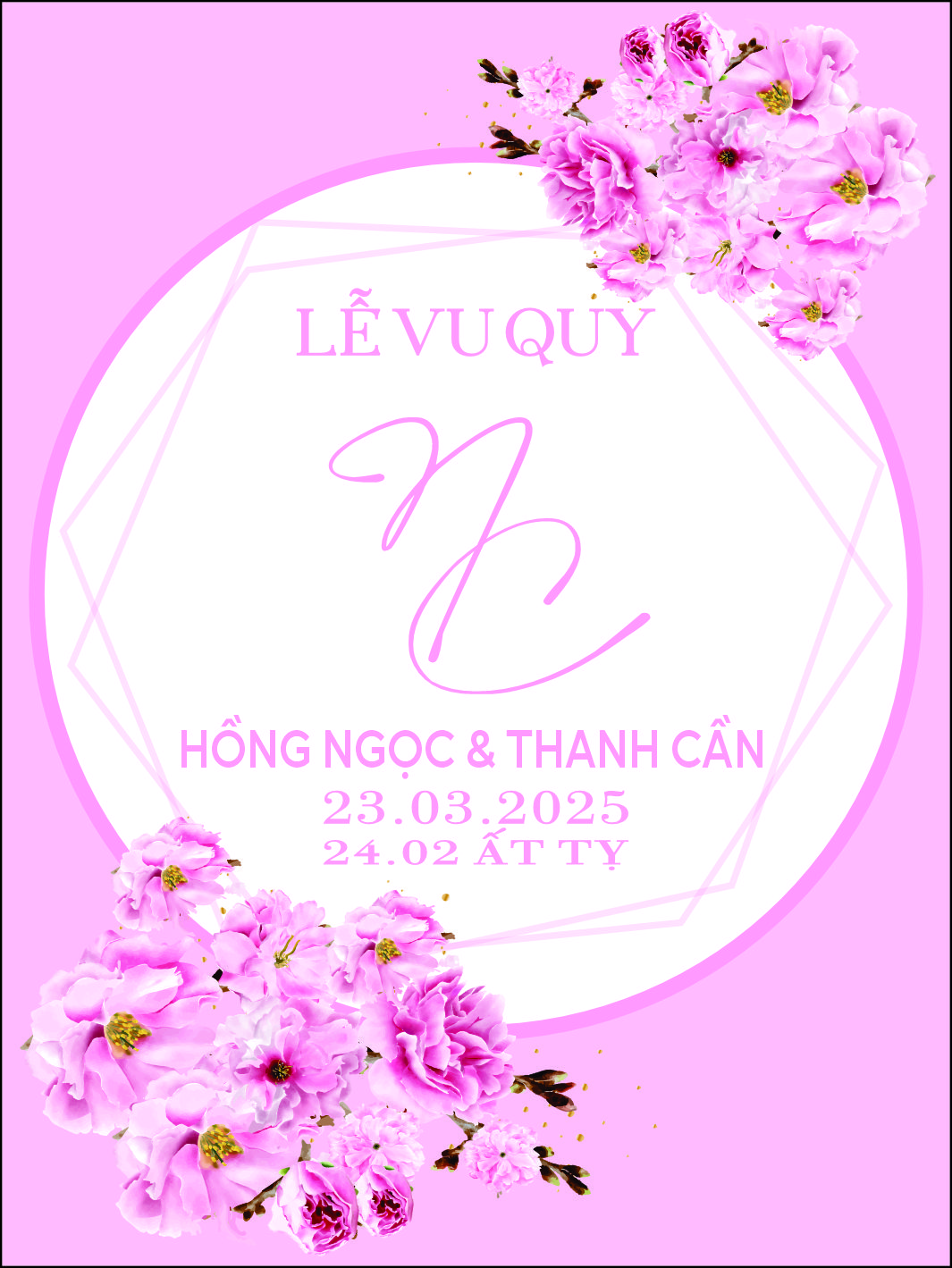 bảng tên đám cưới mẫu 738