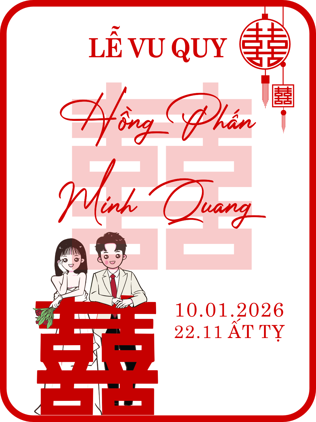 bảng tên đám cưới mẫu 744