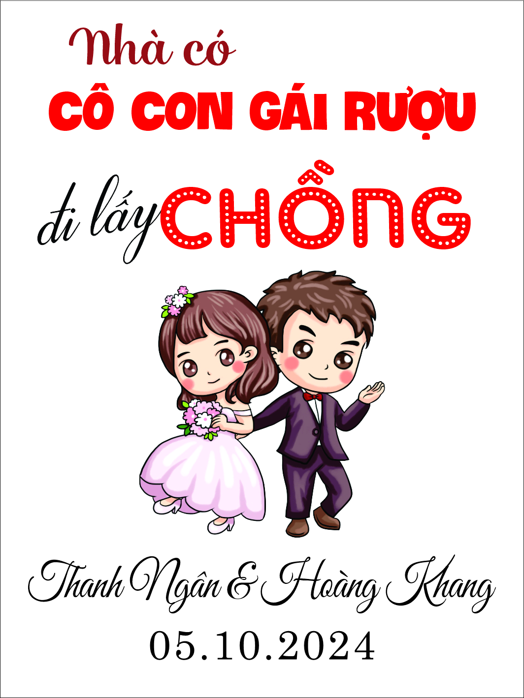 bảng tên đám cưới mẫu 751