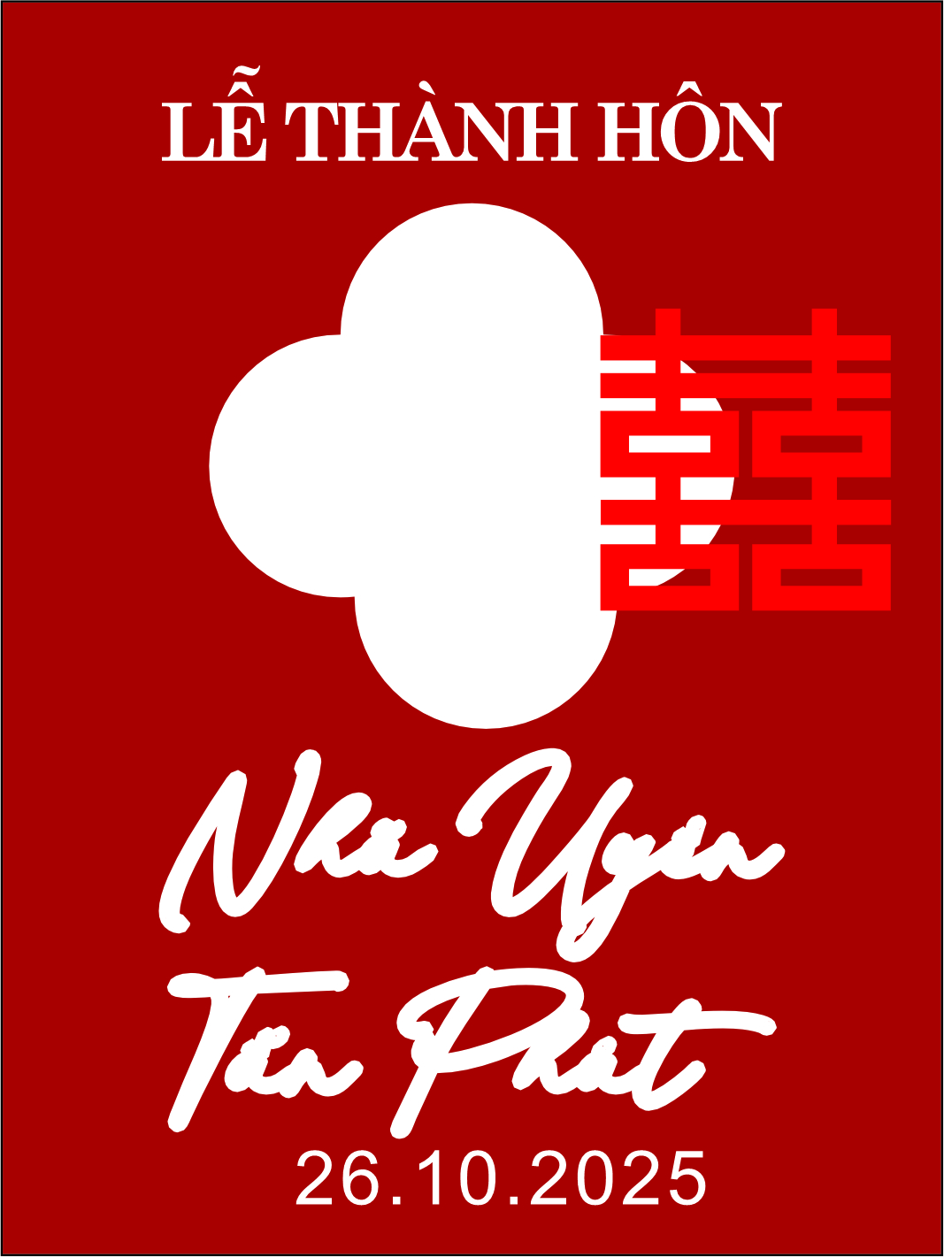 bảng tên đám cưới mẫu 764