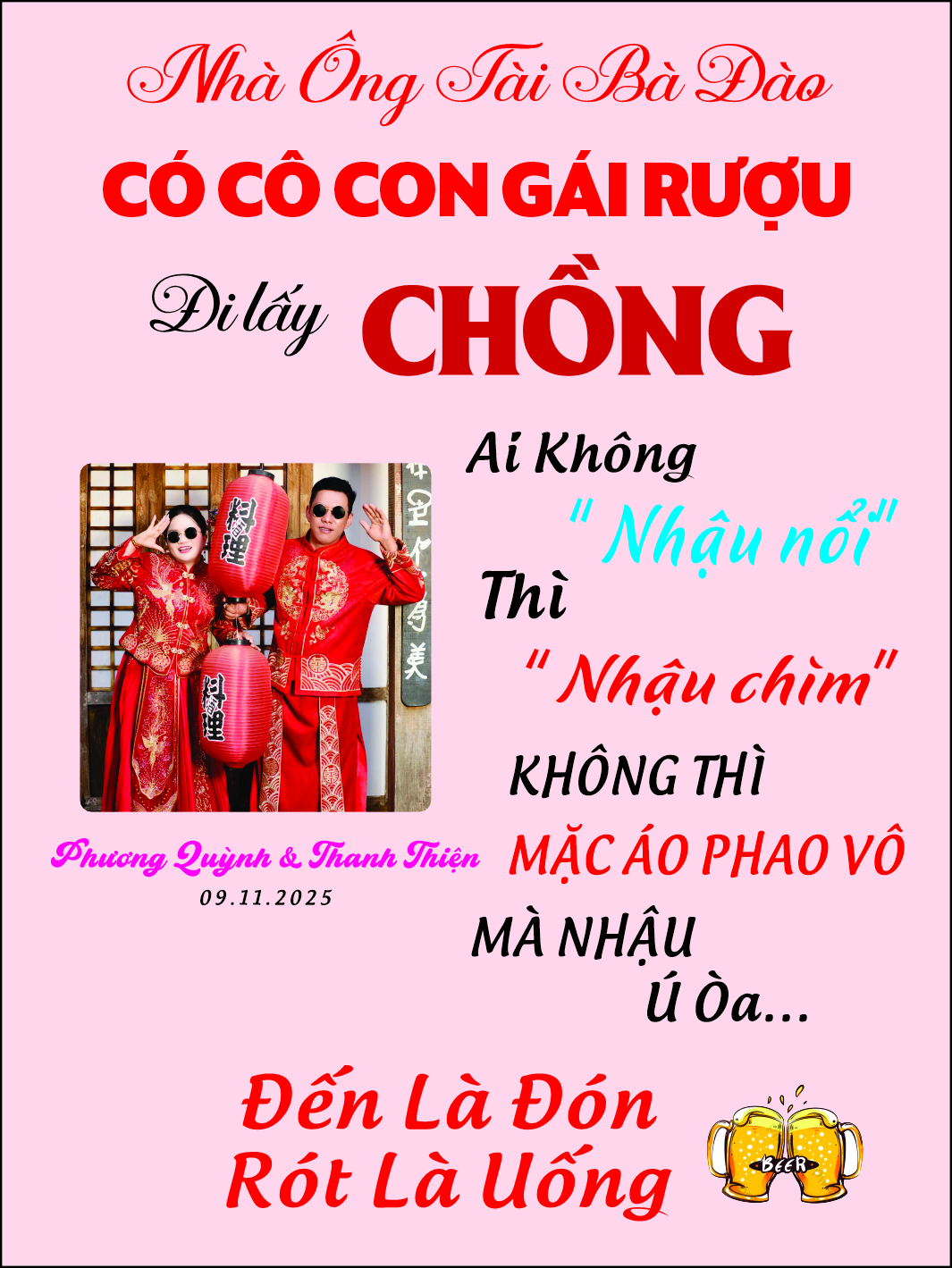 bảng tên đám cưới mẫu 768