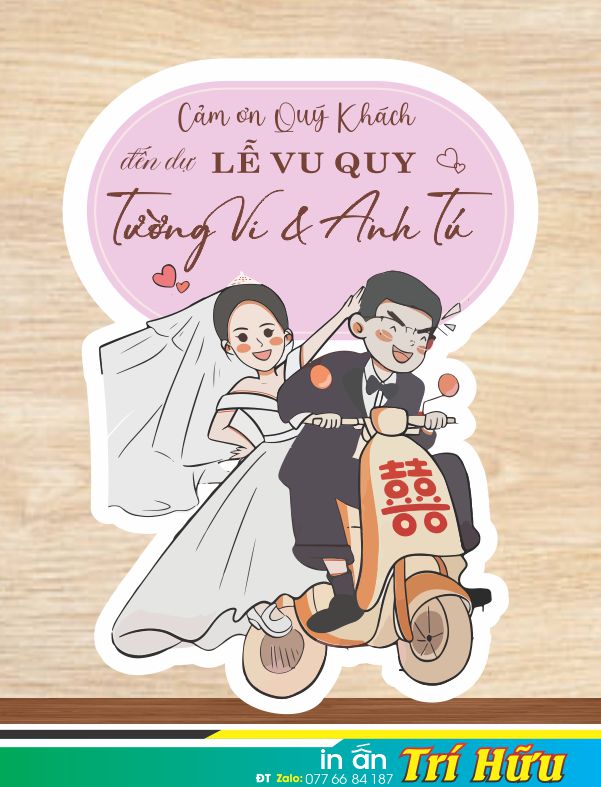 bảng tên đám cưới mẫu 103