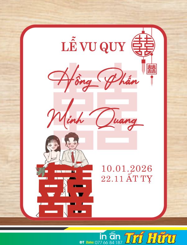 bảng tên đám cưới mẫu 104