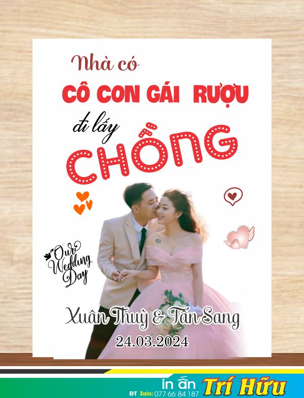 bảng tên đám cưới mẫu 107