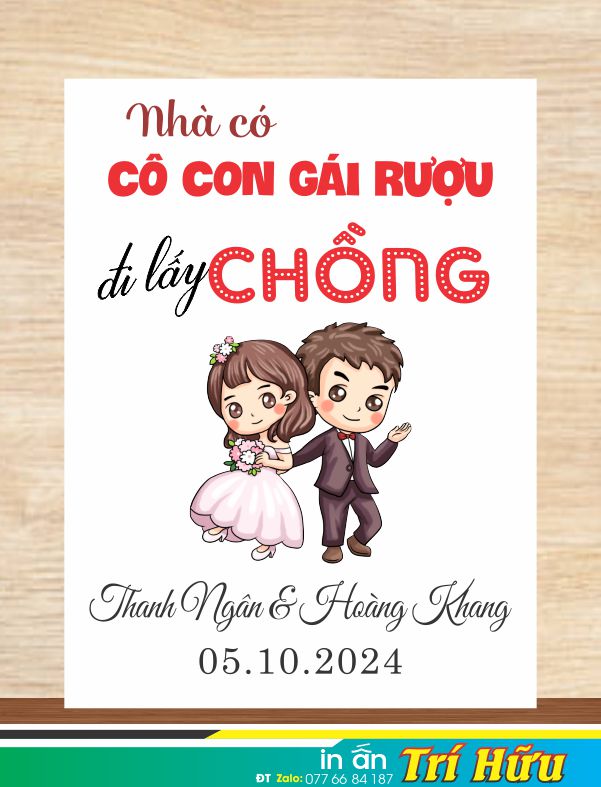 bảng tên đám cưới mẫu 108
