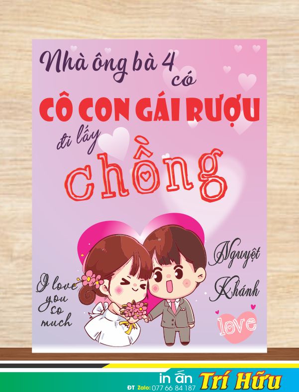 bảng tên đám cưới mẫu 109