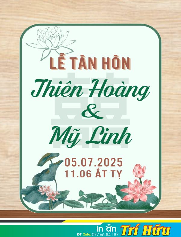 bảng tên đám cưới mẫu 110