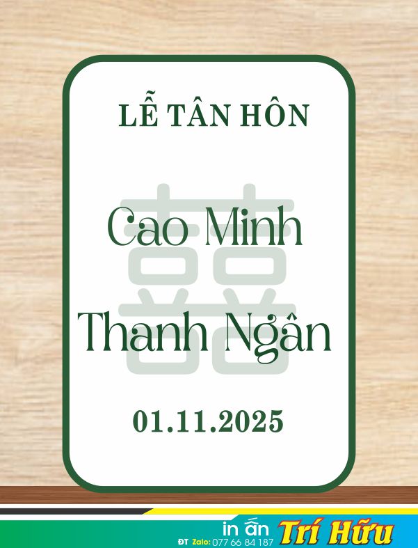 bảng tên đám cưới mẫu 111