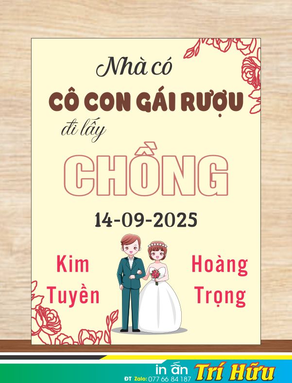 bảng tên đám cưới mẫu 112