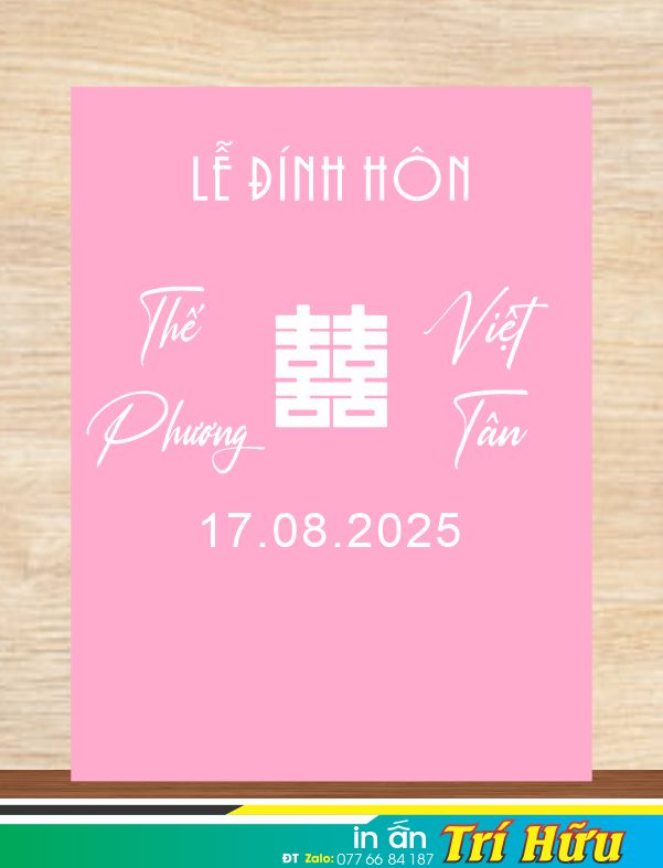 bảng tên đám cưới mẫu 113