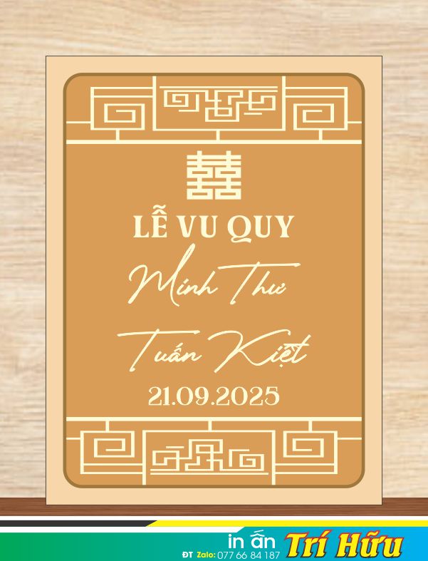 bảng tên đám cưới mẫu 114