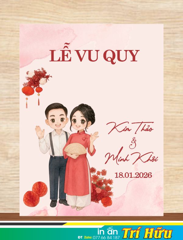 bảng tên đám cưới mẫu 115