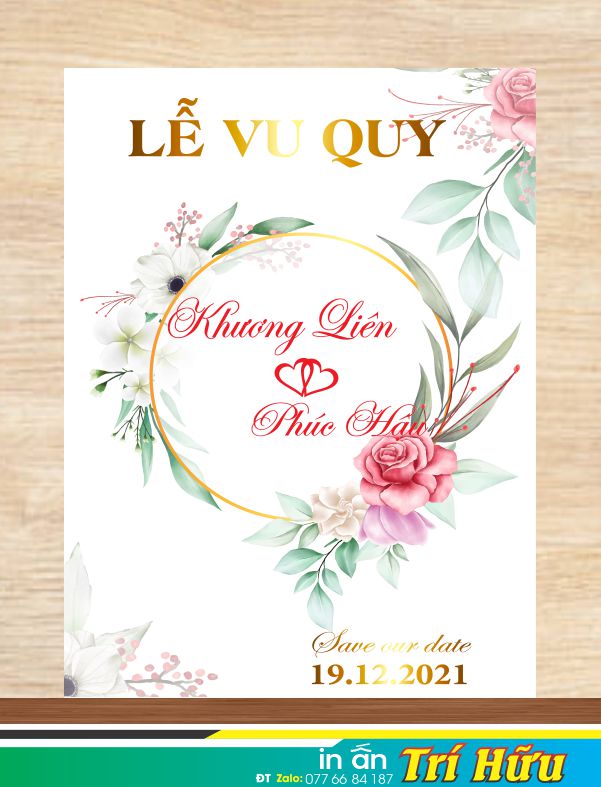bảng tên đám cưới mẫu 12