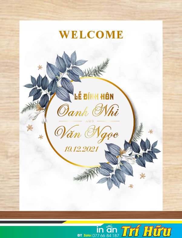 bảng tên đám cưới mẫu 16