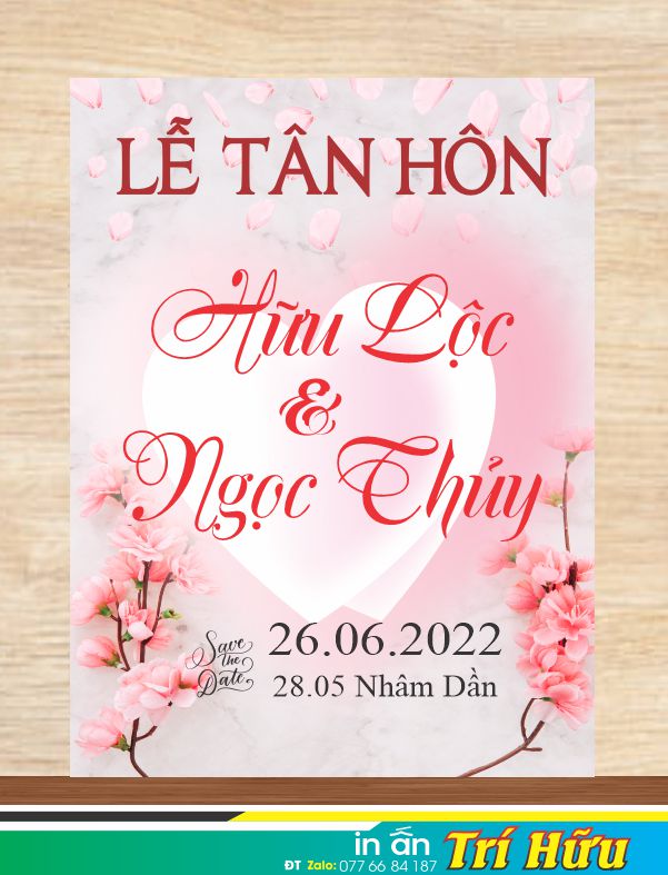 bảng tên đám cưới mẫu 25