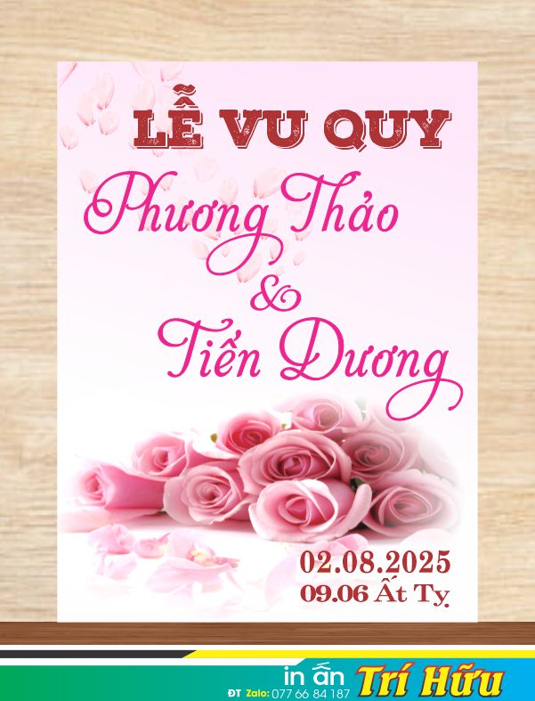 bảng tên đám cưới mẫu 26