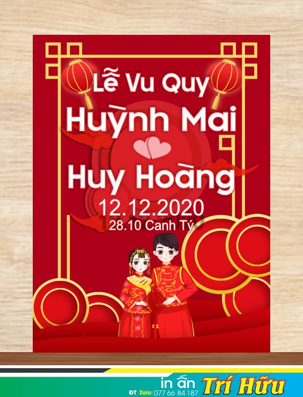 bảng tên đám cưới mẫu 28