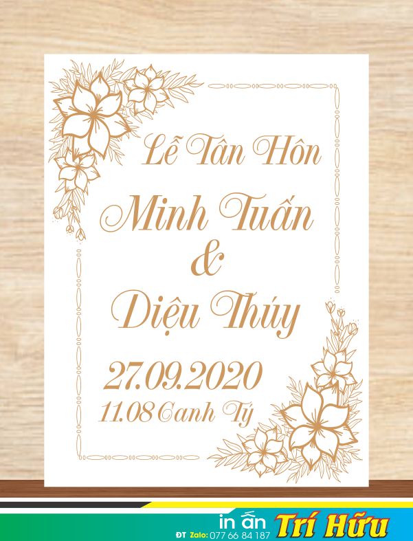 bảng tên đám cưới mẫu 31
