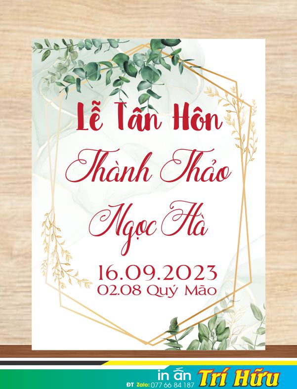 bảng tên đám cưới mẫu 37