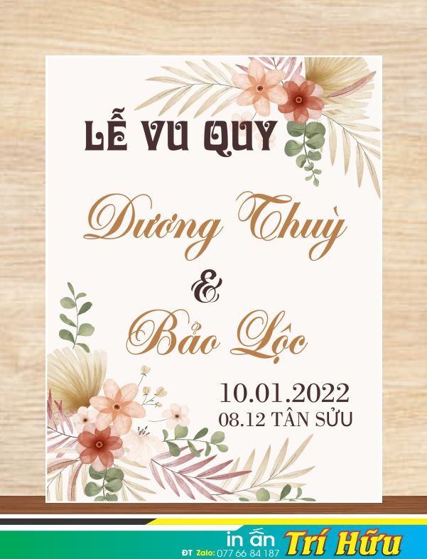 bảng tên đám cưới mẫu 38