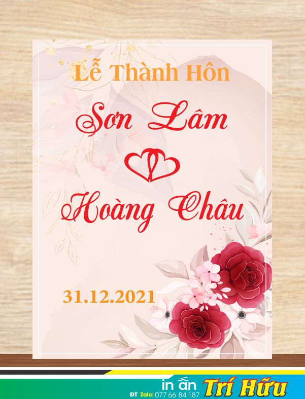 bảng tên đám cưới mẫu 39
