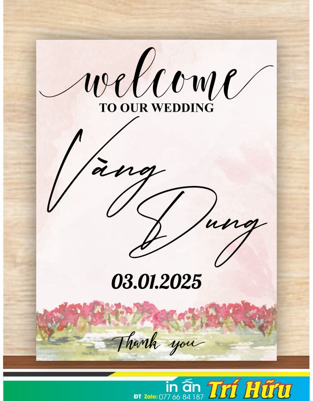 bảng tên đám cưới mẫu 40