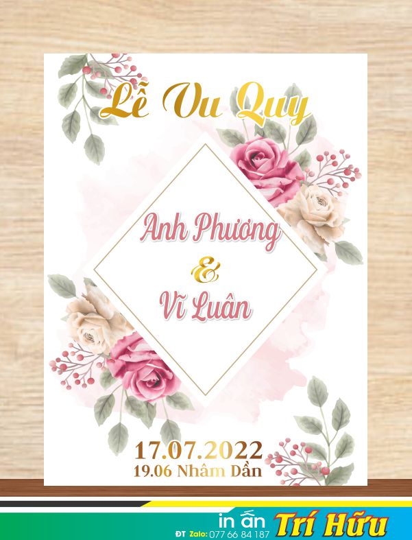 bảng tên đám cưới mẫu 43
