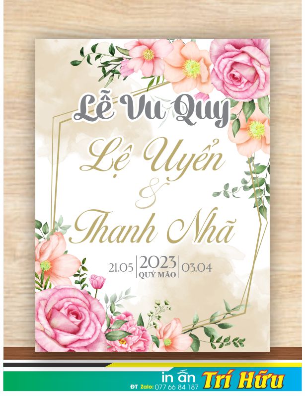 bảng tên đám cưới mẫu 44