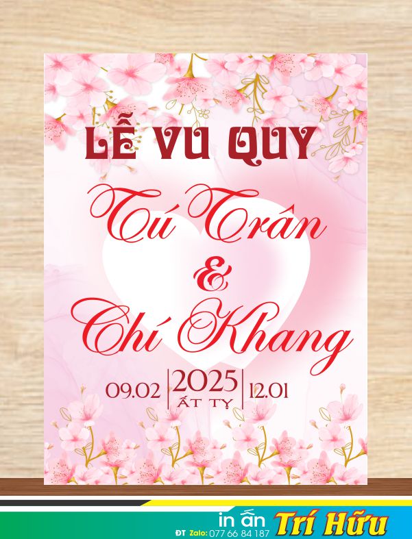 bảng tên đám cưới mẫu 45