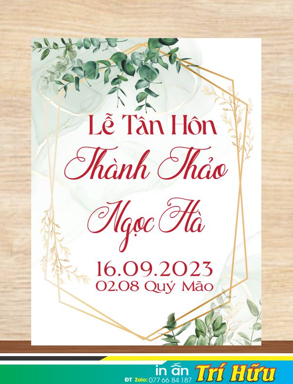 bảng tên đám cưới mẫu 47