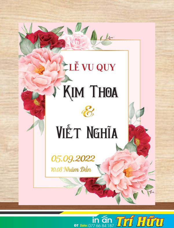 bảng tên đám cưới mẫu 48
