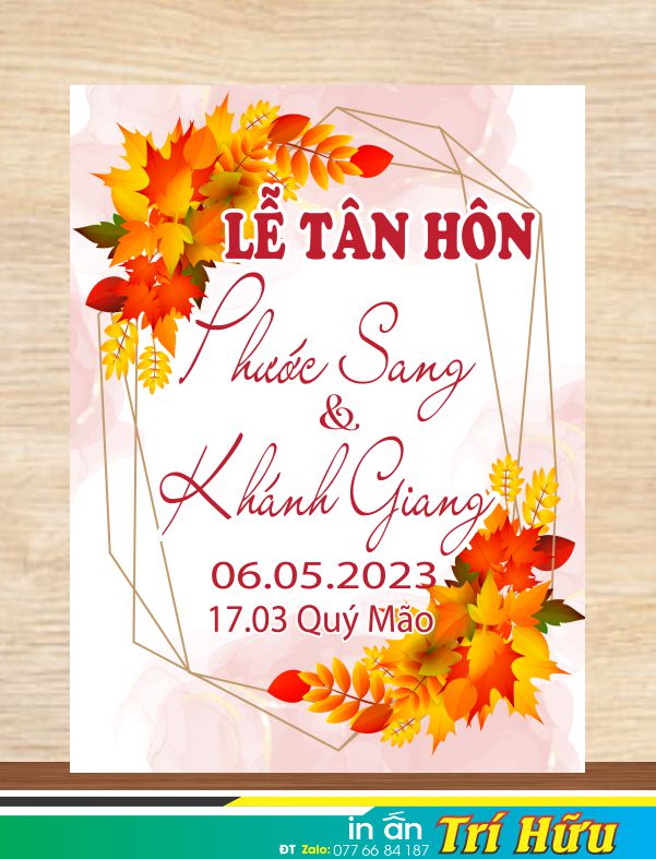 bảng tên đám cưới mẫu 52