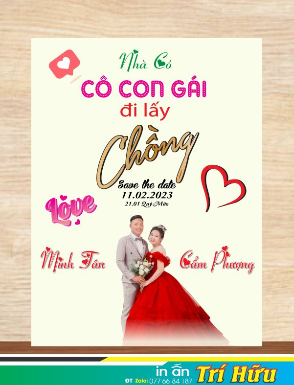 bảng tên đám cưới mẫu 54