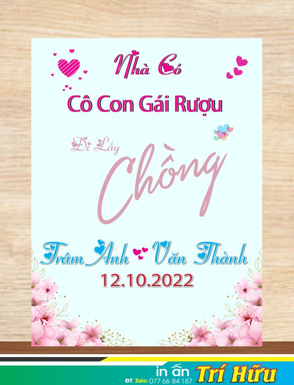 bảng tên đám cưới mẫu 55