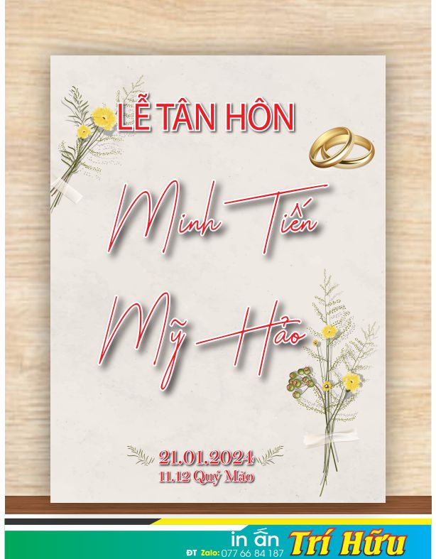 bảng tên đám cưới mẫu 57