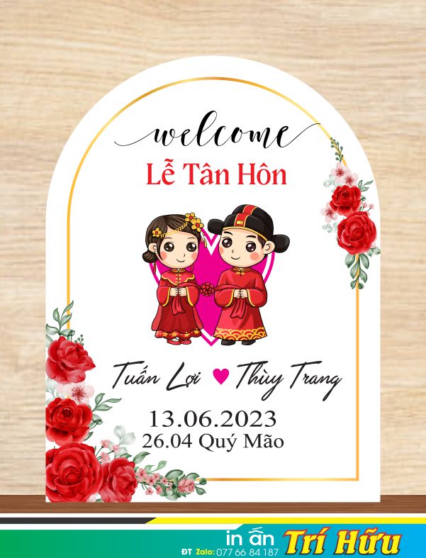 bảng tên đám cưới mẫu 58