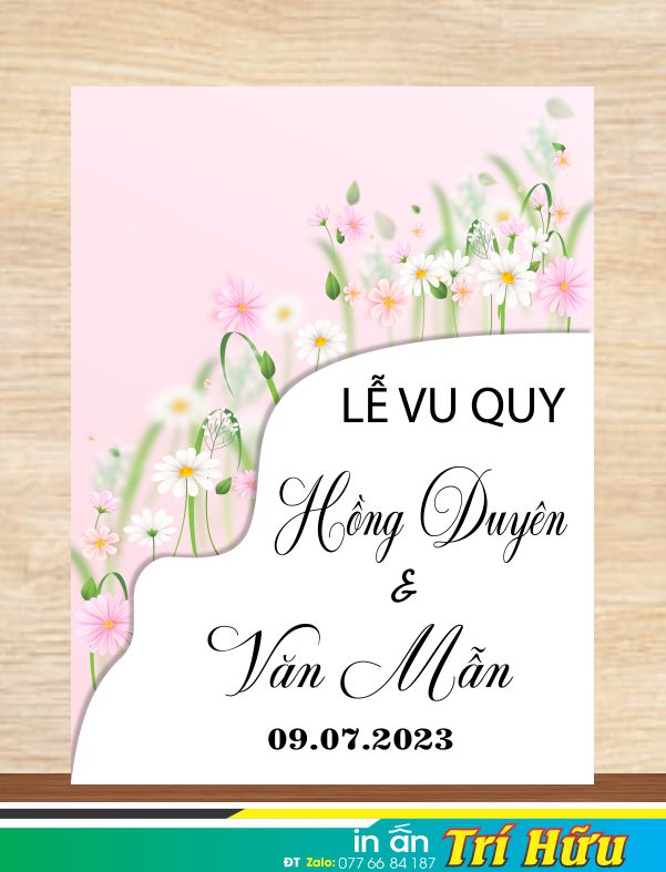 bảng tên đám cưới mẫu 62