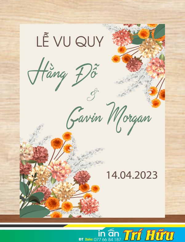 bảng tên đám cưới mẫu 63