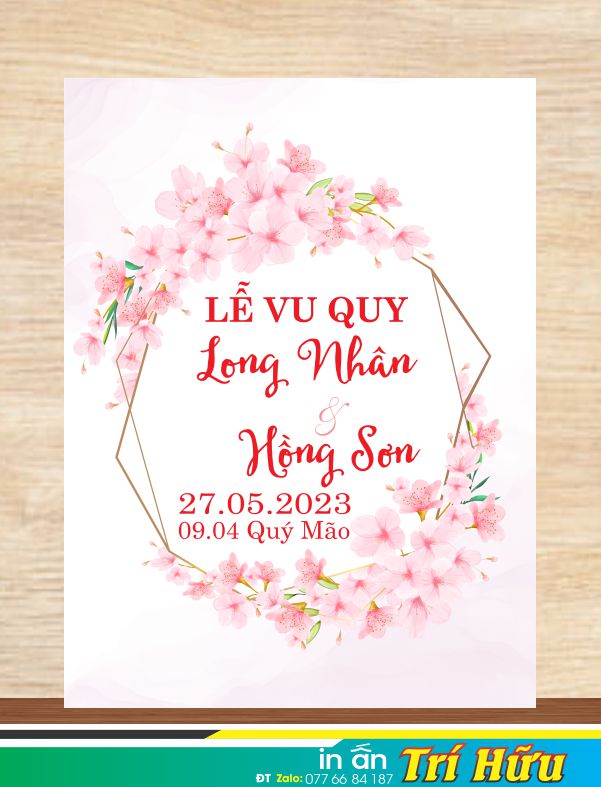 bảng tên đám cưới mẫu 64
