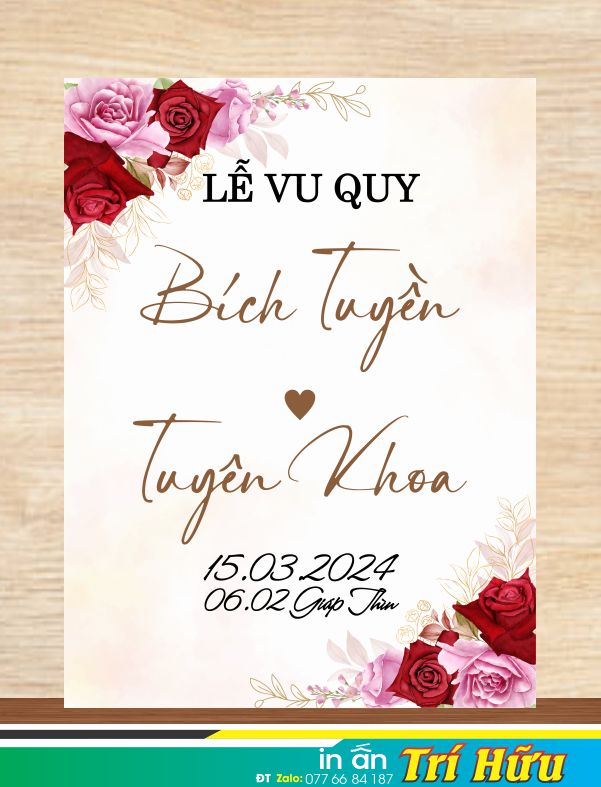 bảng tên đám cưới mẫu 65