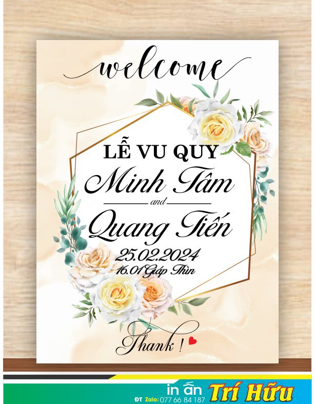bảng tên đám cưới mẫu 66