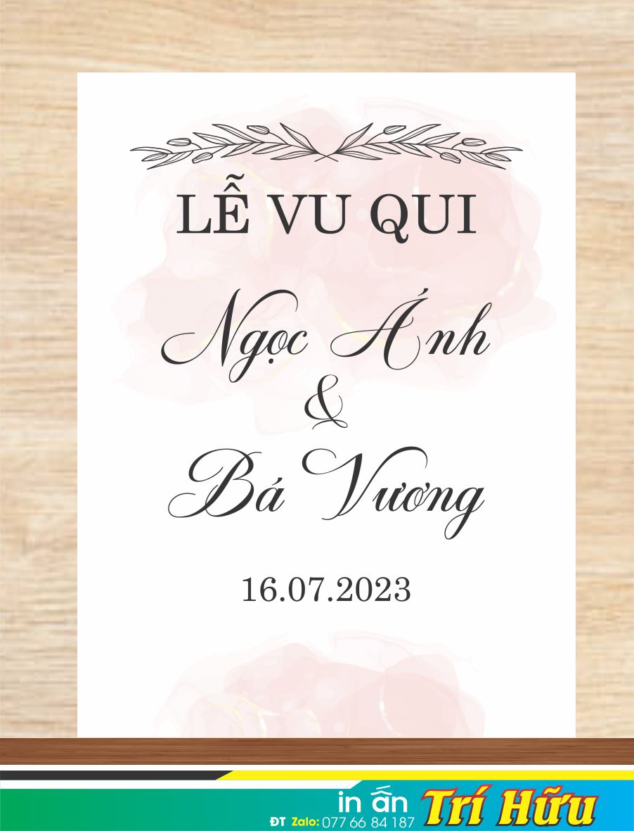 bảng tên đám cưới mẫu 67