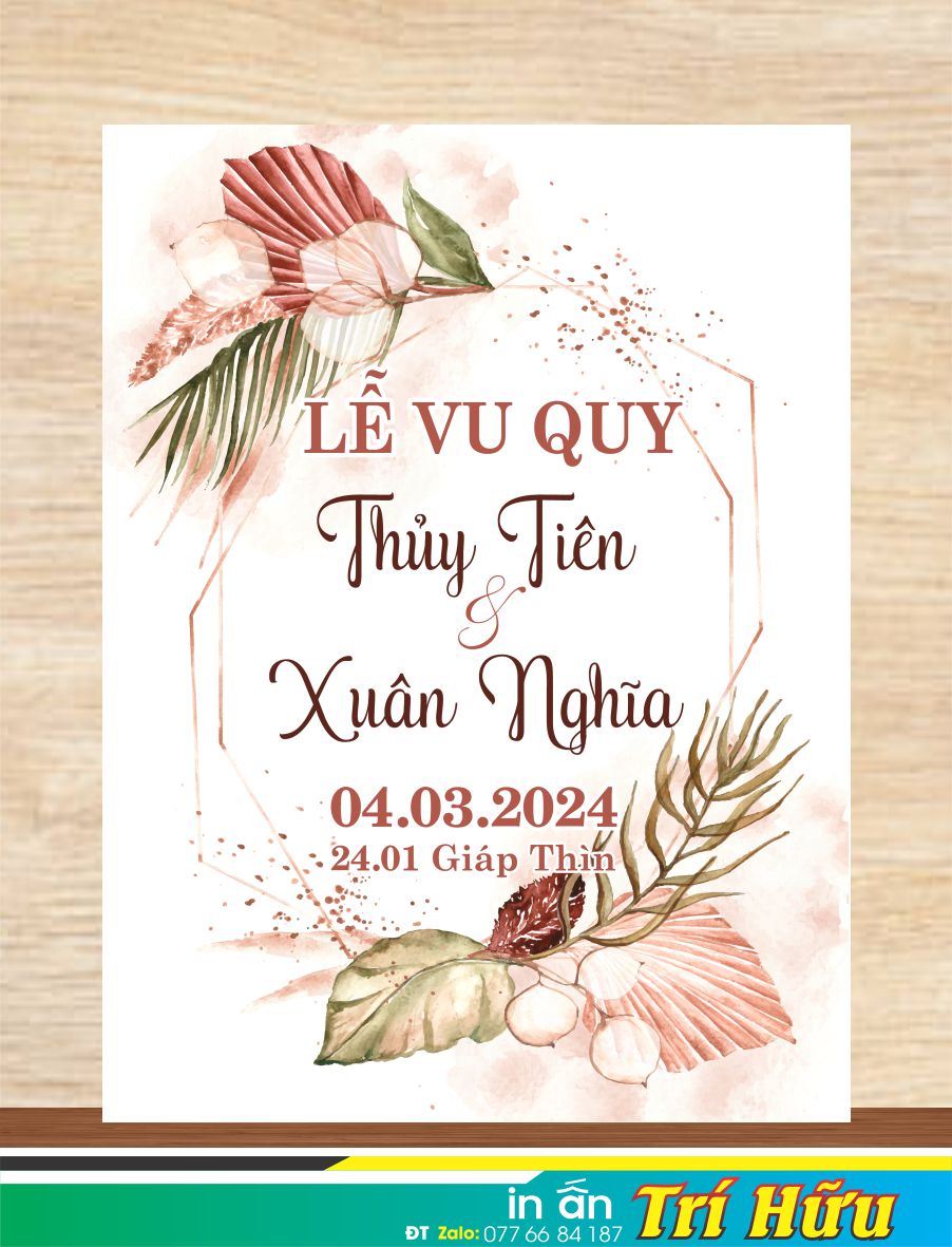 bảng tên đám cưới mẫu 68
