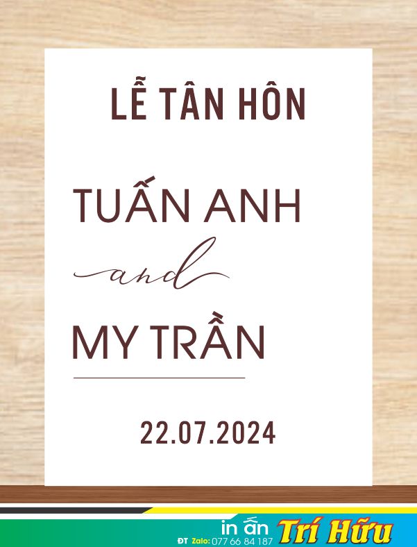 bảng tên đám cưới mẫu 7