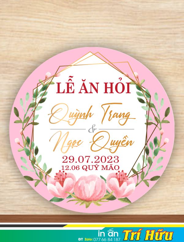 bảng tên đám cưới mẫu 70