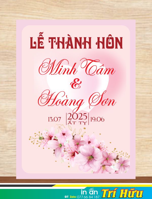 bảng tên đám cưới mẫu 71