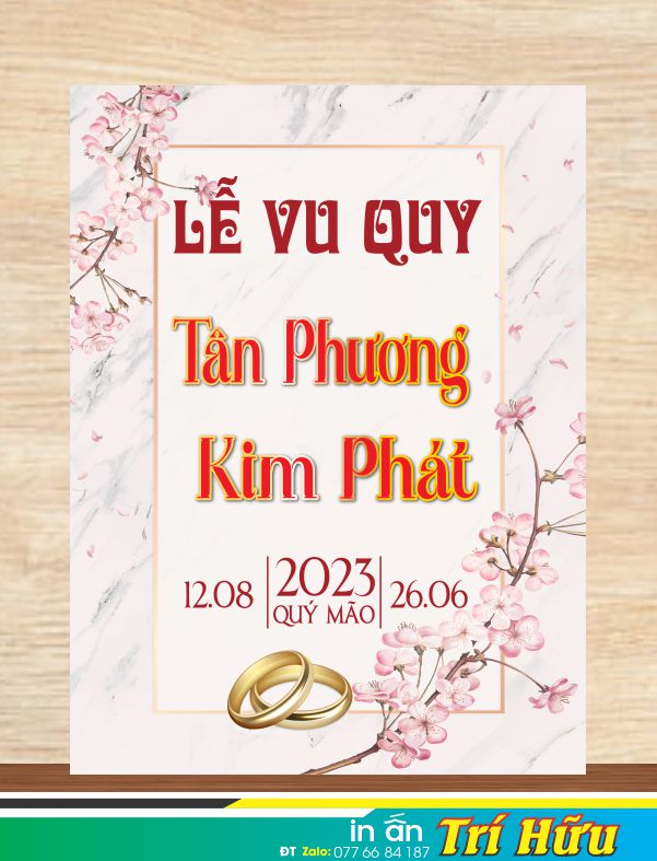 bảng tên đám cưới mẫu 75